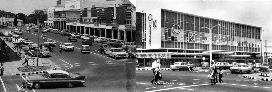 A old picture of the OK Bazaars in Kitwe