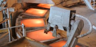 Copper being smelted