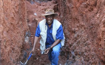 Dr Mulenga in the trench in July 2012