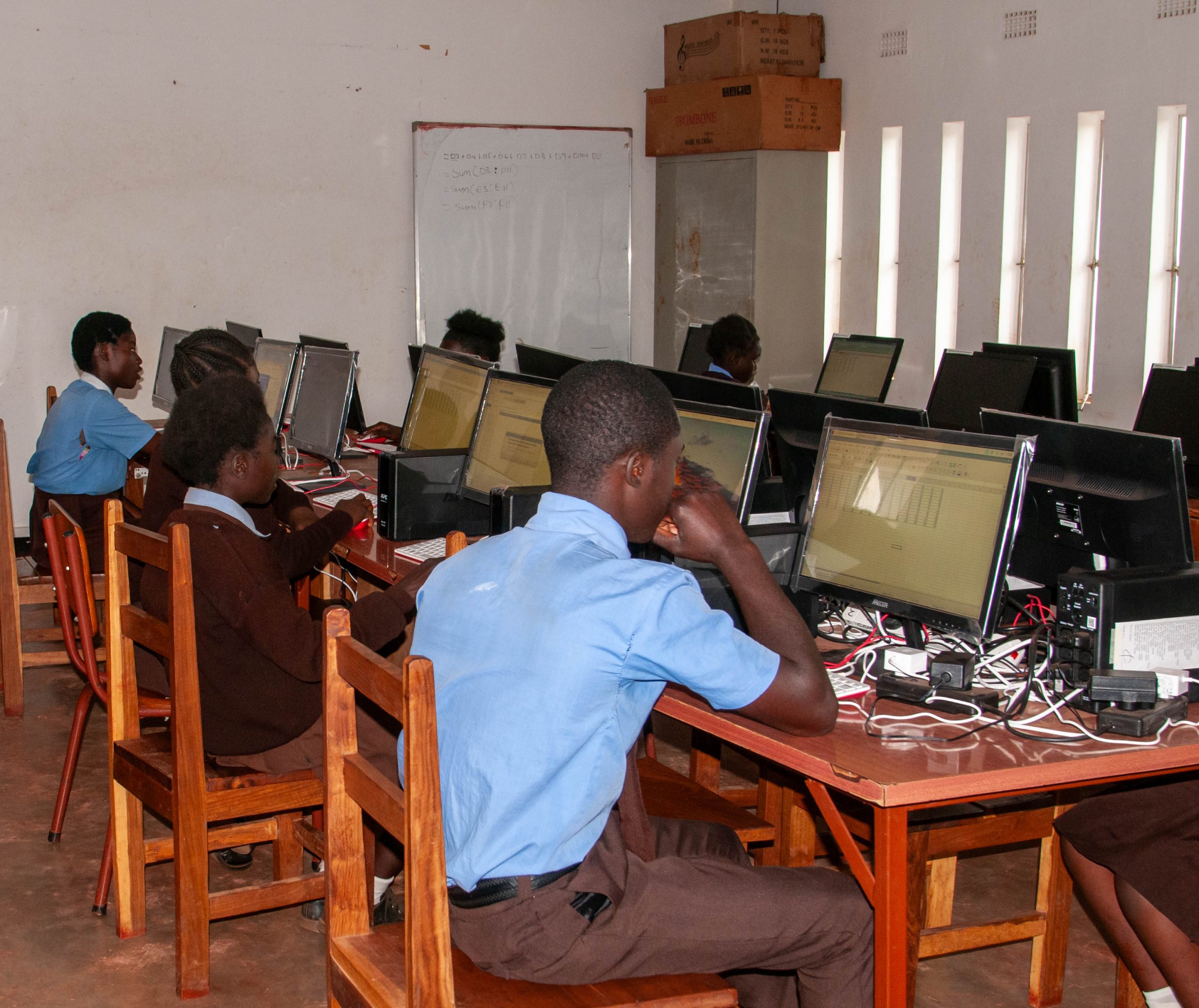 The computer lab at Chapula Secondary School