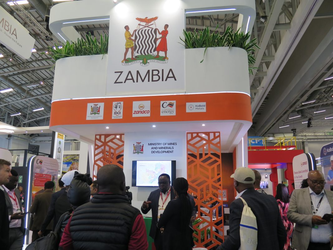 Zambia's Minster of Mines at the country;s pavilion at the 2024 Mining Indaba