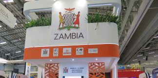 Zambia's Minster of Mines at the country;s pavilion at the 2024 Mining Indaba